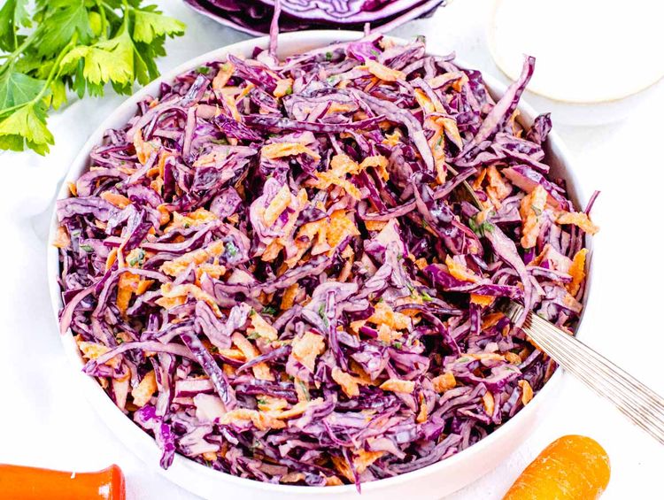 Creamy Red Cabbage Slaw