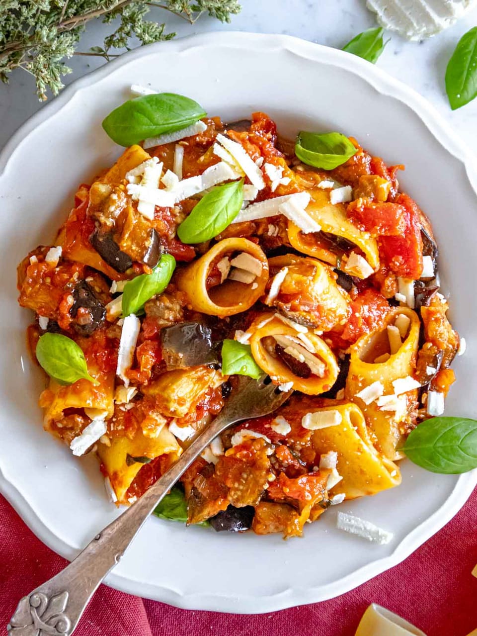 Pasta alla Norma (eggplant pasta)